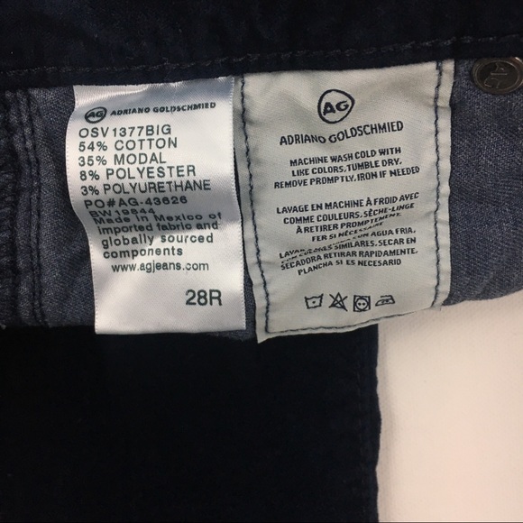 Midnight Blue AG Anthropologie The High Rise Stevie Ankle Velvet Jeans sz 28 - Picture 8 of 8